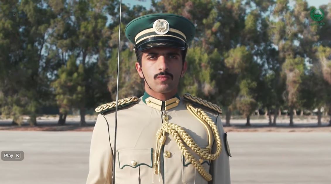 Cinematic still from “Life of a Student,” showcasing the discipline and leadership training at the Dubai Police Academy.