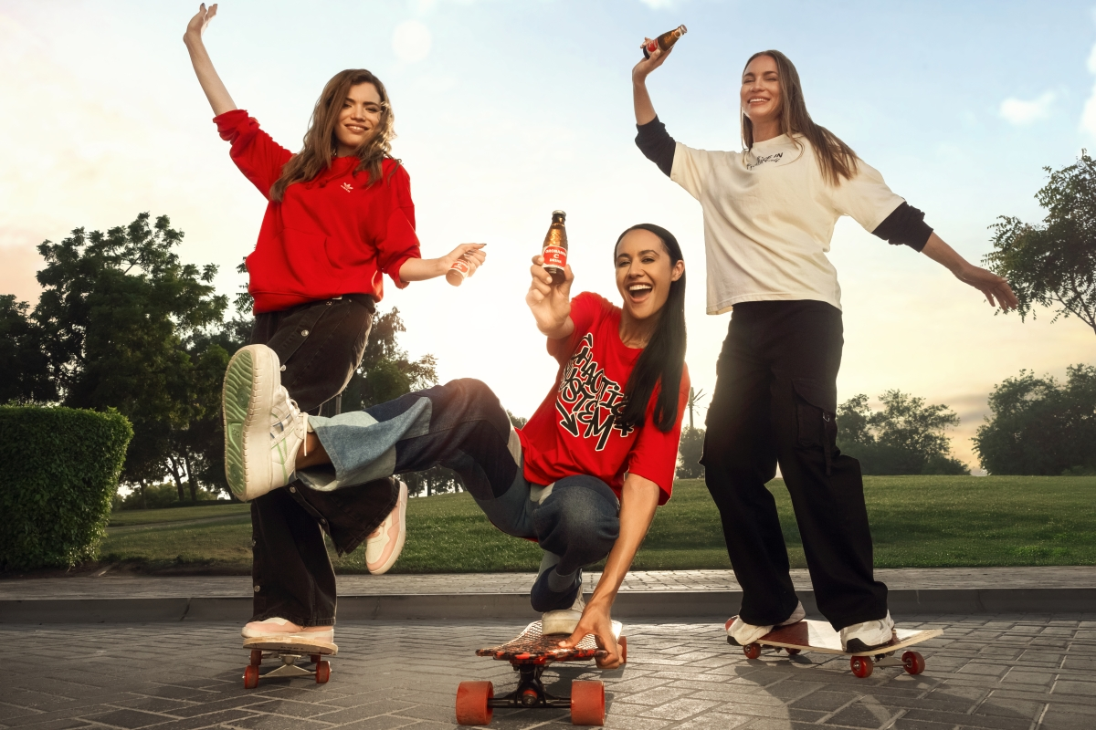 Oronamin C Skate Lifestyle Shoot Women skateboarding with Oronamin C Drink filmed by Countdown Media UAE